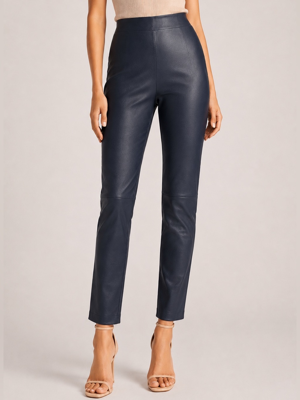 NWT Good American Faux Leather Pull-On Pants Ink Blue Medium NEW WITH TAGS
